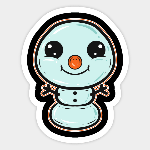 Funny Comic Snowman For Christmas Sticker by SinBle